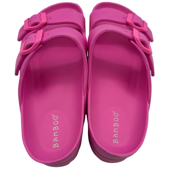 BAMBOO Glee-01 Platform Jelly Slip on Sandals Fushia/Hot Pink Size 8 - LIKE NEW - Picture 6 of 7